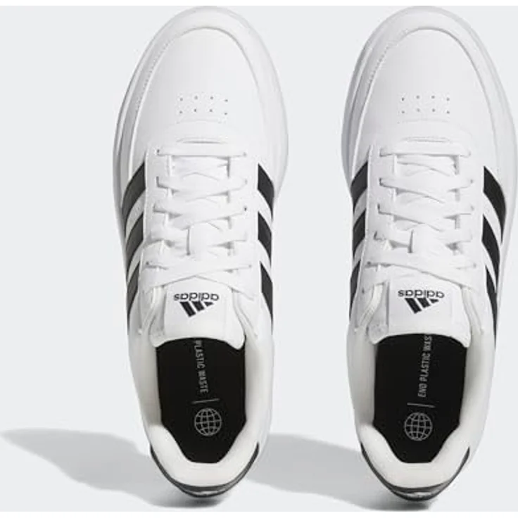 Adidas Breaknet 2.0 Sneakers Herren, minimalistischer Laufschuh aus 50% recyceltem Material, reguläre Passform, schwarz – Bild 4