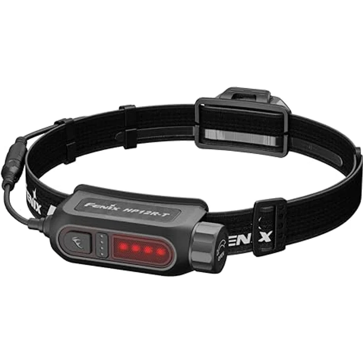 Fenix HP12R-T Stirnlampe, wiederaufladbar, 1300 Lumen, 200 m Reichweite, IP68, Schwarz, mit kaltweißem und warmweißem Punktstrahl, rotem Rücklicht und 310 Stunden Laufzeit – Bild 4