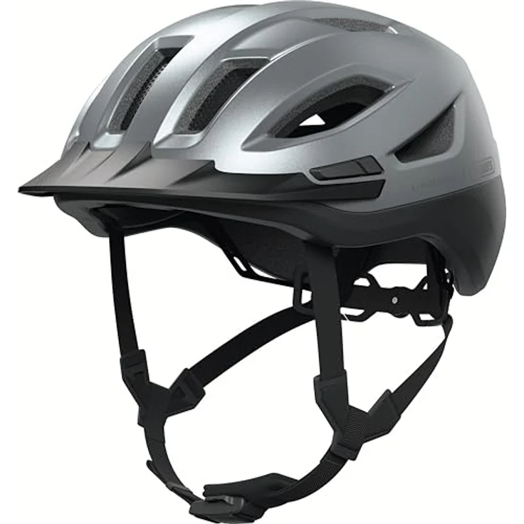 ABUS Urban-I 4.0 ACE Fahrradhelm mit aufladbarem Rücklicht, 4 Leuchtmodi, Zopf-Öffnung und magnetischem Verschluss, Größe L, silber – Bild 4