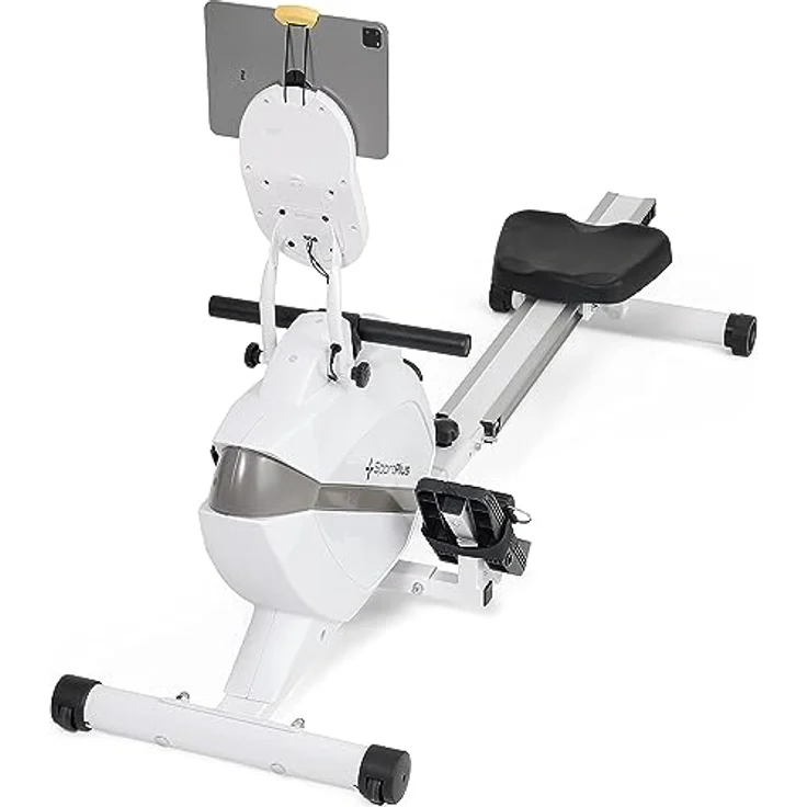 SportPlus Rudergerät für zuhause | Mit oder ohne Bluetooth, klappbar, leises Magnetbremssystem, 8 Widerstandsstufen, Schwungmasse 8kg, kugelgelagerter Rudersitz – Bild 1