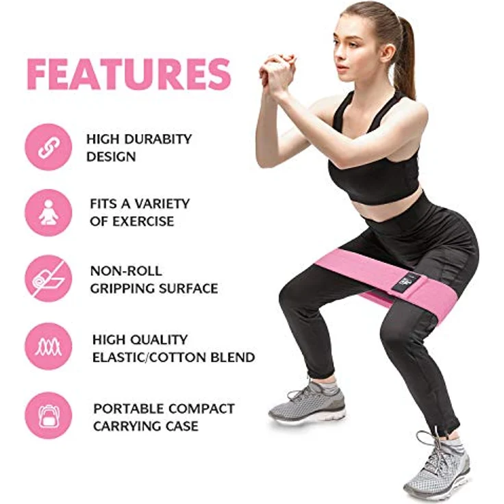 CFX Resistance Hip Bands Set, 3 Zugkraftstärken, Trainingsband für Beintraining und Klimmzüge, reißfester Stoff, leicht und tragbar – Bild 2