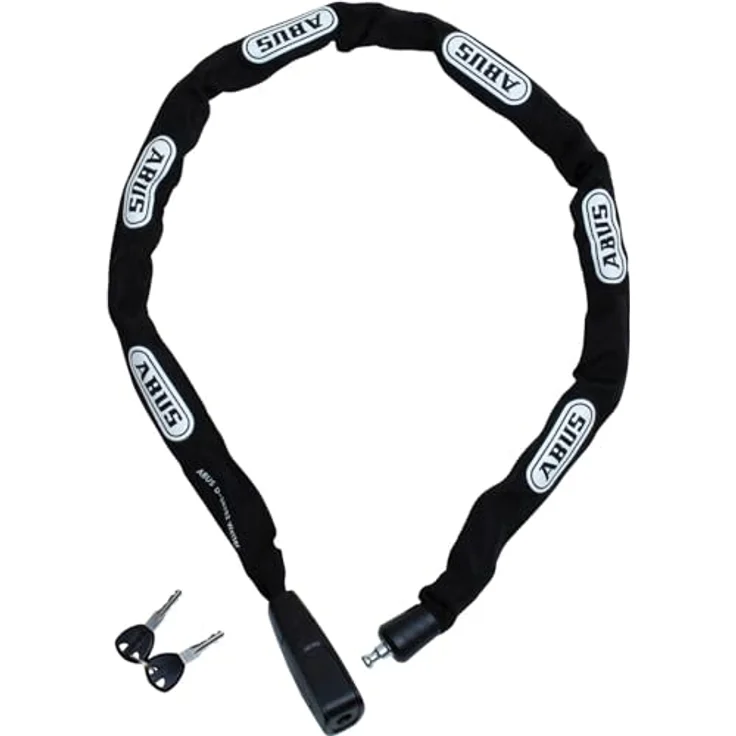 Abus CityChain, Kettenschloss aus gehärtetem Spezialstahl, 110 cm, schwarze Kette mit Textilbezug – Bild 2