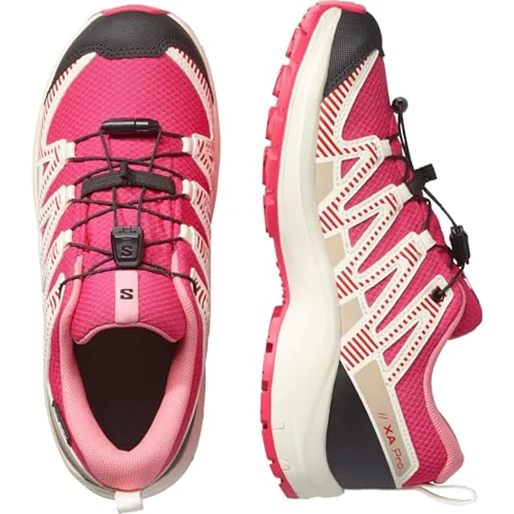 Salomon XA PRO V8 WP J, wasserdichter Outdoorschuh mit atmungsaktivem Obermaterial und Schnellverschluss – Bild 4