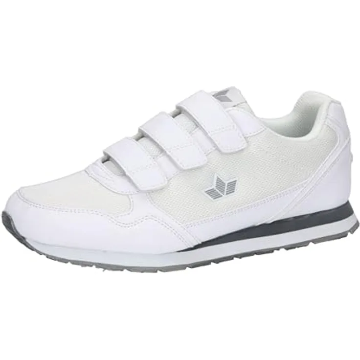 Lico Simon V, Herren Laufschuhe mit Klettverschluss, auswechselbarer Textileinlegesohle und CME-Laufsohle, Weiss