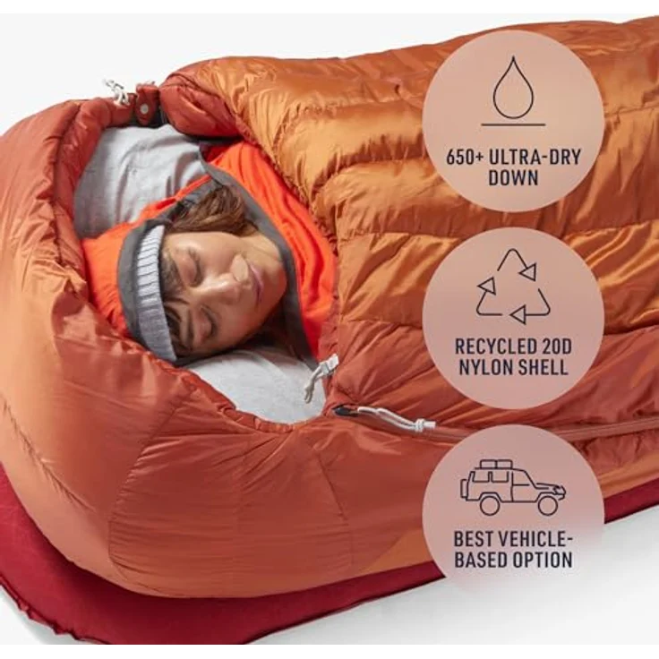 Sea to Summit Basecamp Daunenschlafsack -9C/15F, bombay brown, RDS-zertifizierte Entendaunen, 20D recycelte Hülle, Free Flow+ Zip System – Bild 3