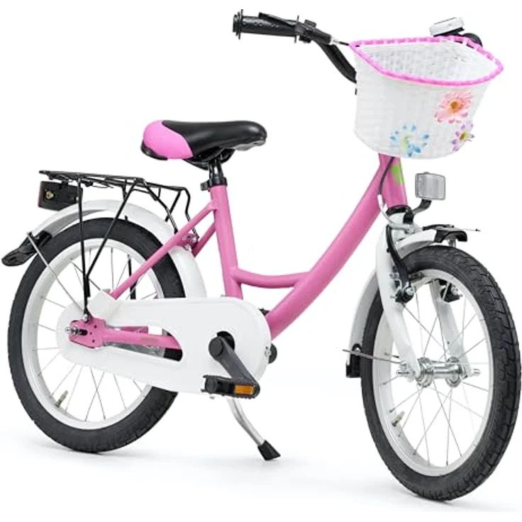 Bachtenkirch Qualitäts Kinderfahrrad 16 Zoll matt Pink Mädchen Kinderrad ab 4 Jahre, mit einstellbarer Sattelhöhe und hochwertigen Bremsen – Bild 1