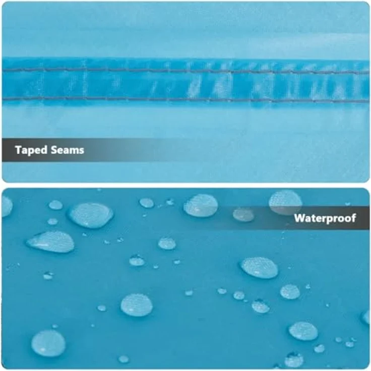 vidaXL Kuppelzelt, wasserdicht und windresistent für 3 Personen, blau, 6 kg, mit Schnellverschluss-System und E-Port – Bild 5