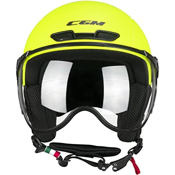 CGM EBI Skihelm, Unisex, Neongelb matt, S (55-56cm), doppelte Zertifizierung CE EN1078/EN1077, herausnehmbare und waschbare Polster, Air Stream System – Bild 2