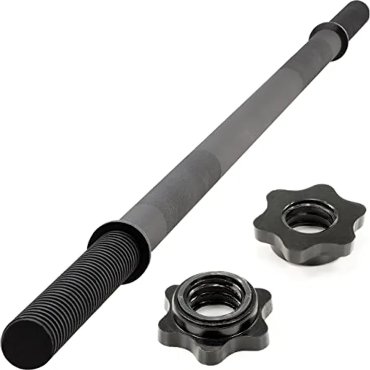 MAXXIVA Hantelstange 160 cm Langhantelstange Krafttraining Zugstange schwarz Sternverschluss Workout Bodybuilding Fitness Gewichtheben