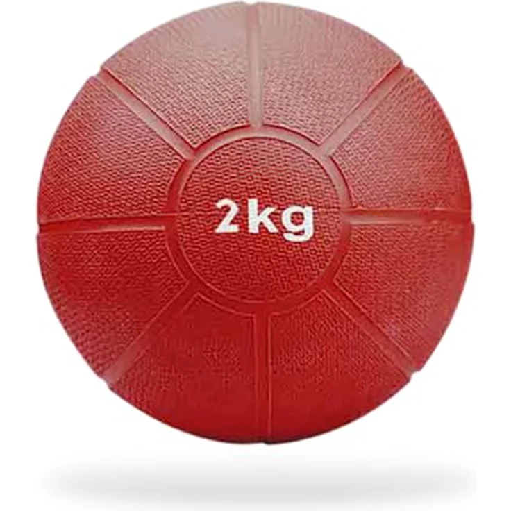 Matchu Sports | Medizinball | Medicine Ball | Vollgummi | Durchmesser 19 cm | 2KG | Rot – Bild 1