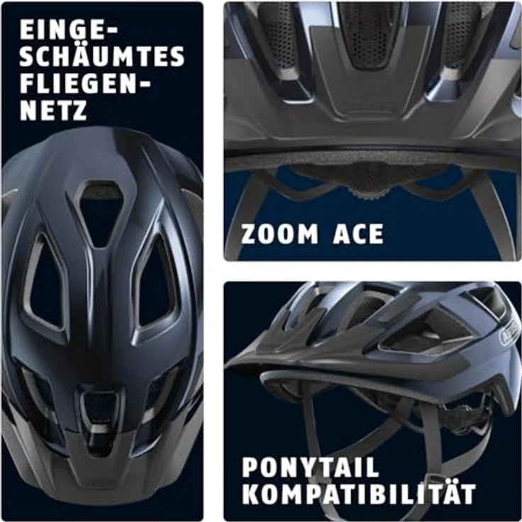 ABUS Fahrradhelm Aduro 3.0 LED - sportiver City-Helm mit Rücklicht - Größe S, Blau – Bild 4