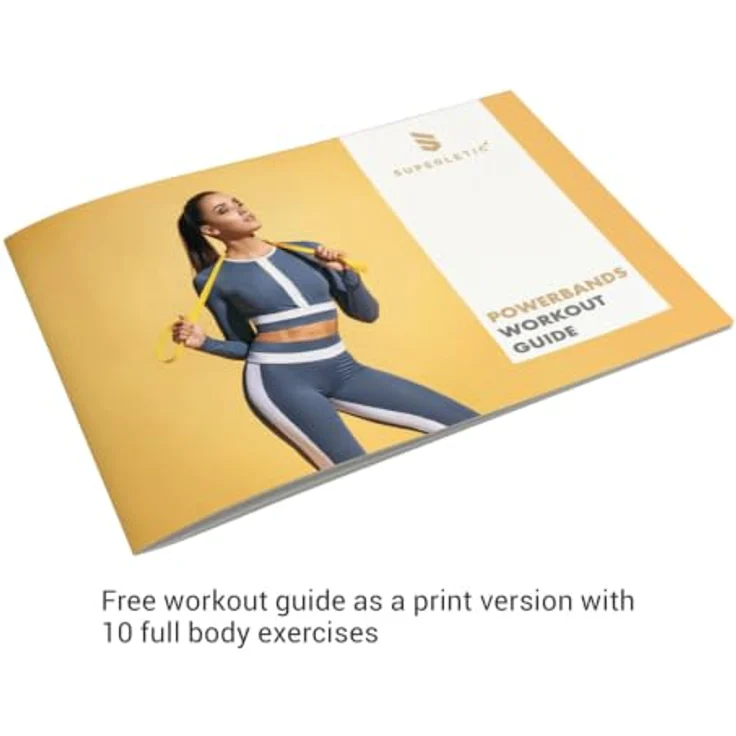 SUPERLETIC Powerband Widerstands-Fitness-Bänder, 5 Stärken für Workout, Yoga, Pilates und Crossfit, Klimmzughilfe, violett, mit kostenloser Trainingsanleitung – Bild 2