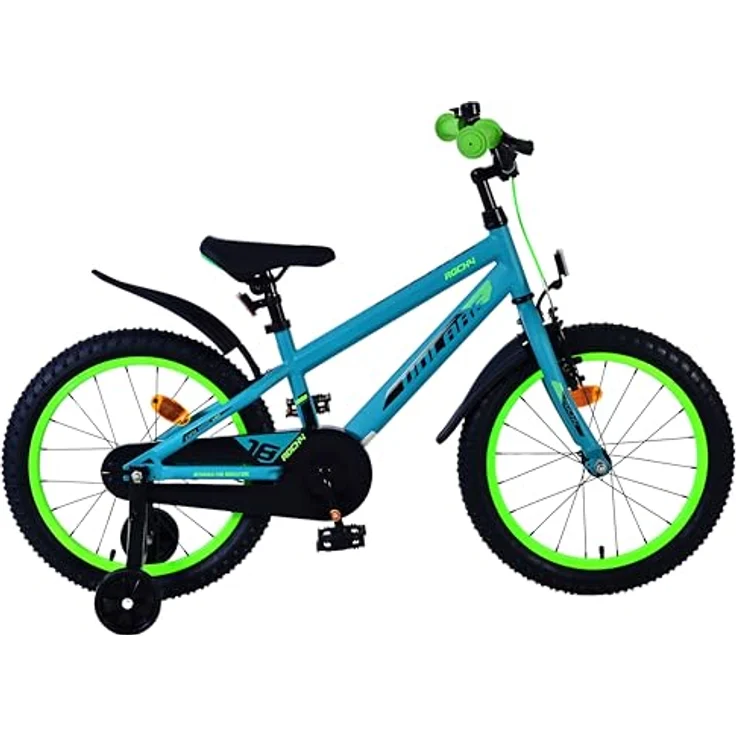 Volare Rocky 18 Zoll Kinderfahrrad für Jungen, Grün mit schwarz, geschlossener Kettenschutz, Handbremse und Rücktrittbremse – Bild 9
