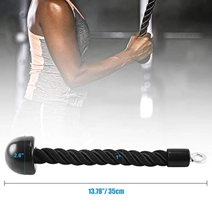 fuxunamz Trizepsseil Einhand Trizepstau Trainingsseil - Triceps Rope Krafttraining Griff, Zugseil Armtrainer Bizeps Tau, Trizepstraining Zughilfe, für Workout am Seilzug Fitness Kabelzug Kraftturm – Bild 2