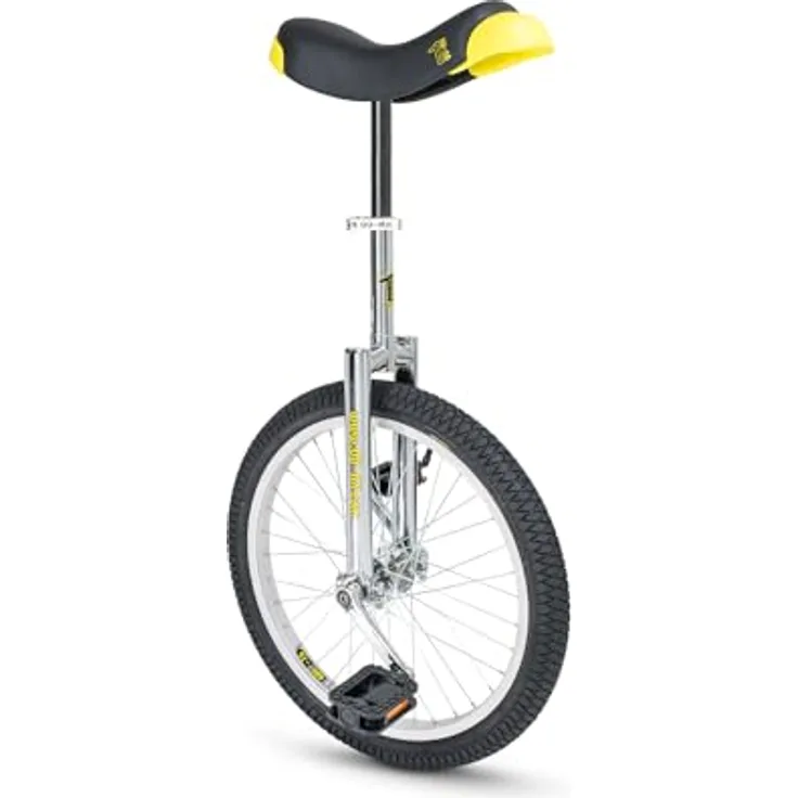 QU-AX Einrad Luxus 50,8 cm (20 Zoll), chrom - hochwertiges Einrad mit 2komponentenpedal und Flatcrowngabel