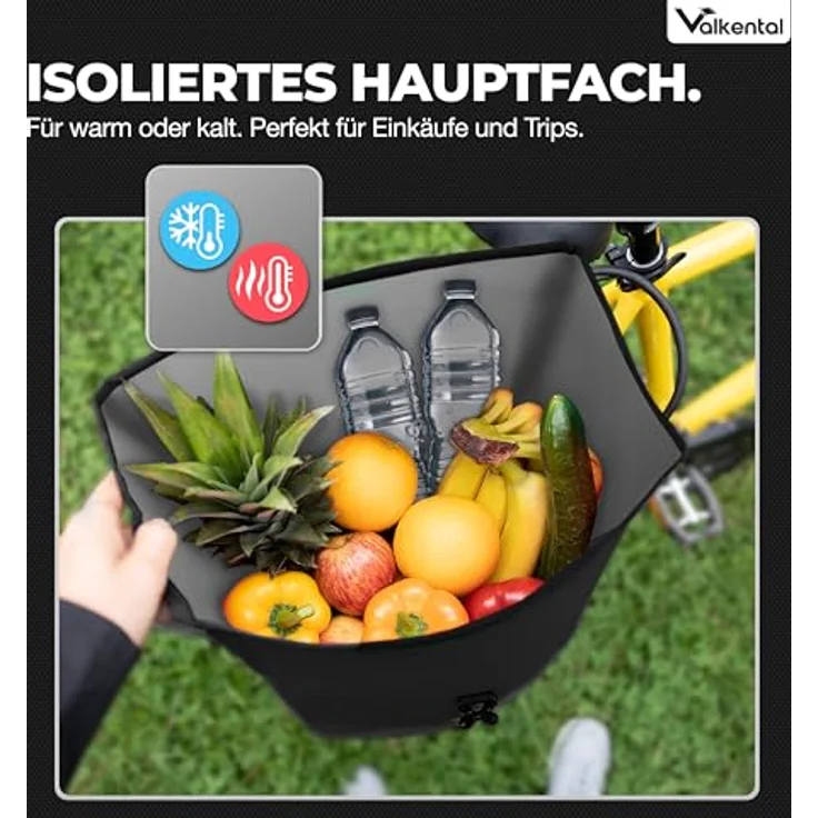 Valkental® Gepäckträgertasche, wasserdicht mit 23-28L Volumen, abschließbar und reflektierend, bombenfester Sitz, mehrfach ausgezeichnet – Bild 2