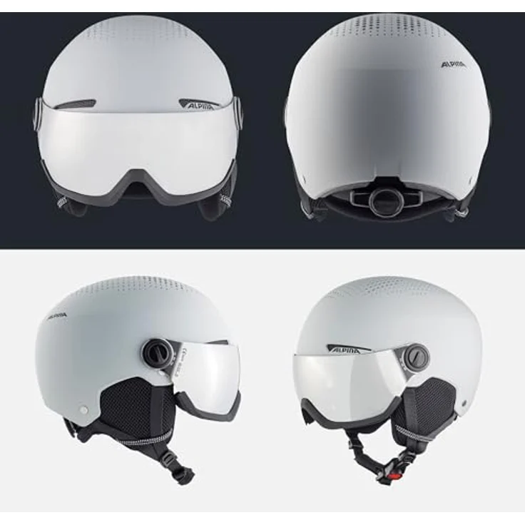 Alpina Arber Visor Q-lite Grey Matt, Größe 58 - 61 cm - Ski- & Snowboardhelm, Farbe Grau – Bild 5