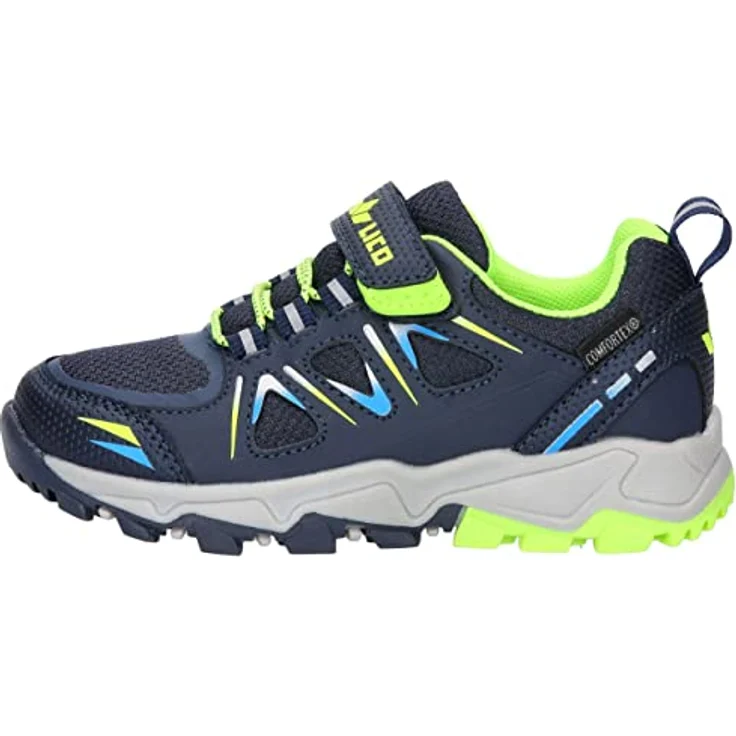 Lico Allen VS Trekkingschuh mit TEX-Membran, marine/blau/lemon, elastische Schnürsenkel und Klettverschluss, auswechselbare Textileinlegesohle bis Größe 35 – Bild 7