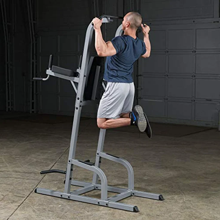 Body-Solid Klimmzug- und Dipstation, robuste Stahlkonstruktion, Farbe: weiß/ schwarz – Bild 6