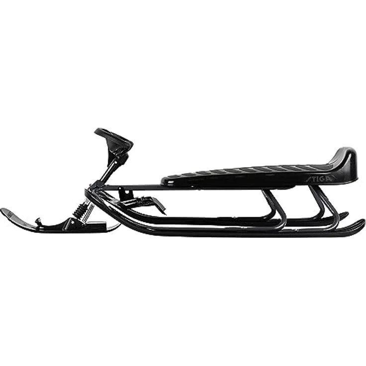 STIGA Snowracer King Size GT Großer Lenkschlitten mit Bremsen für 2 Kinder oder mit Erwachsene - Graphite Grey/Black, Rodel für 1 Erwachsenen und 1 Kind, robustes Design bis 100 kg, Stoßdämpfer und Curve Ski System – Bild 4