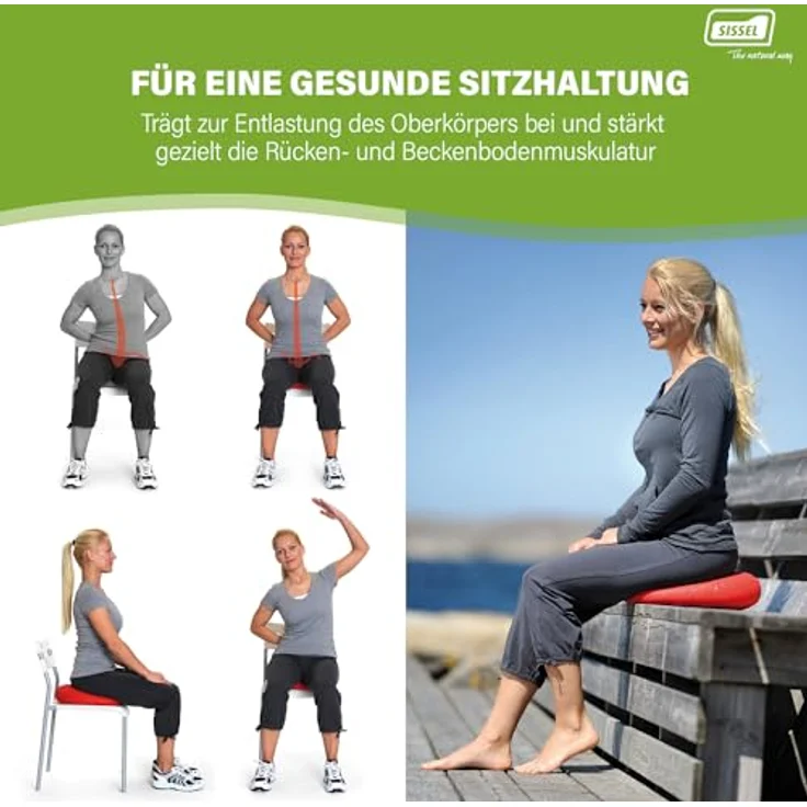 SISSEL Sitfit Balancetrainer Sitzkissen, Ergonomisches Kissen für aktives und dynamisches Sitzen, Schwarz, ø 33 cm, max. Belastbarkeit 150 kg – Bild 7