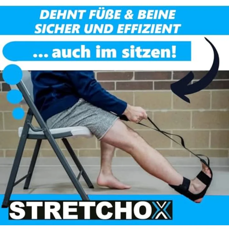 MAVURA STRETCHOX Premium Stretch Band Yoga Fitness Bein Fuß Dehnung Gurt, Stretching Belt Bänderdehnung Beintraining - Flexibilität, Gleichgewicht & Stabilität - Universell Passend (Schwarz) – Bild 4