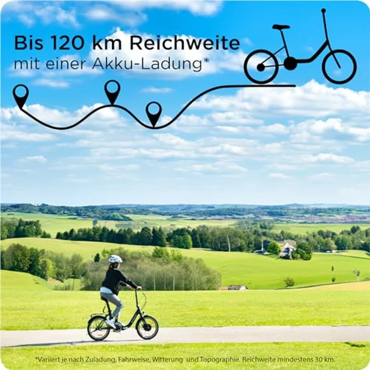 ZÜNDAPP X20 E Bike 20 Zoll Klapprad für Damen und Herren 150-190 cm Bosch Ebike Mittelmotor mit 7 Gang Nabenschaltung Elektro Fahrrad 400 Wh Akku Faltrad (schwarz/grün) – Bild 2