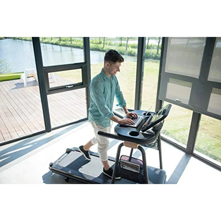 Horizon Fitness Citta TT5.0 Ablagetisch, 26,5 x 77 x 4 cm, schwarz, einfach anbringbares Zubehör für Dokumente, Laptop, Tablet und Getränke – Bild 2