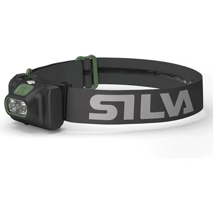 Silva Stirnlampe Scout 3X, batteriebetrieben mit 300 Lumen, 2 Helligkeitsstufen, Weiß & Rot, wasserfest, für Outdoor-Sportarten