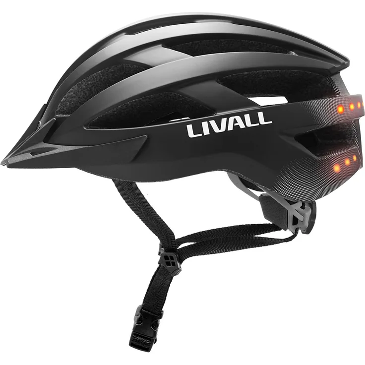 Livall MT1 Neo, smarter Fahrradhelm mit Fernbedienung, SOS-Funktion, mattschwarz, 54-58 cm Kopfumfang