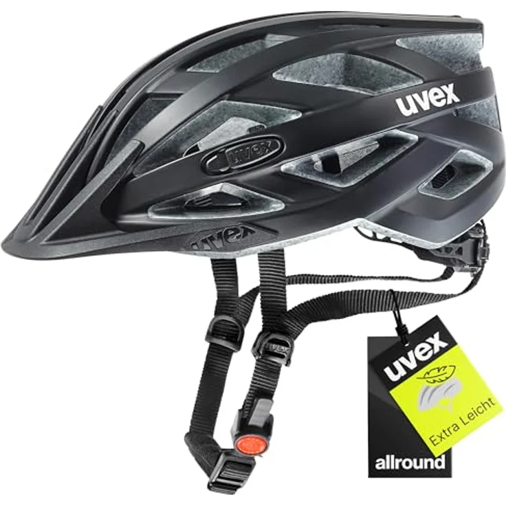 Uvex Sports i-vo cc, Velohelm für 52-57 cm Kopfumfang, Schwarz-Matt, mit Fliegengitter und Sonnenblende, 24 Belüftungsöffnungen – Bild 1