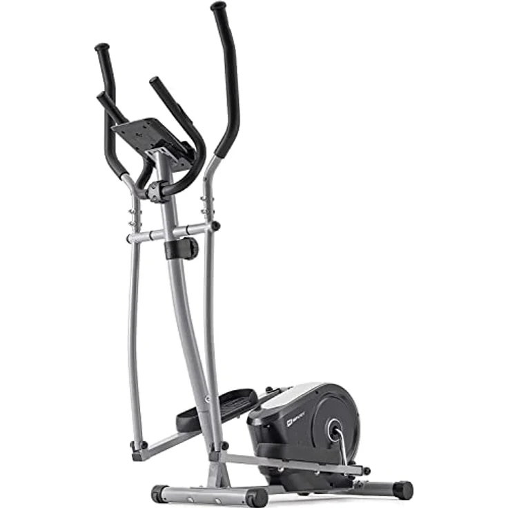 Hop-Sport HS-2050C Ellipsen Crosstrainer für Zuhause mit LCD-Display und Pulsmessung – sehr leiser Ellipsentrainer mit Magnet-Bremssystem und ergonomischen Handgriffen Silber – Bild 3