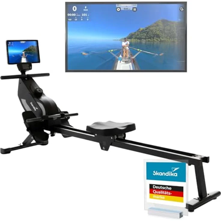 Skandika Rudergerät Venn P5-M, LCD-Computer, 16 Widerstandsstufen, Bluetooth-fähig, bis 135 kg Nutzergewicht – Bild 1