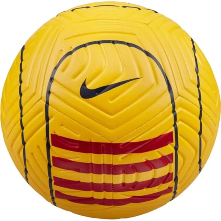 Nike Fußball FC Barcelona Strike, Größe 5, Synthetik, sportlich, Amarillo/University Red/Binary Blue, für Indoor und Outdoor – Bild 2