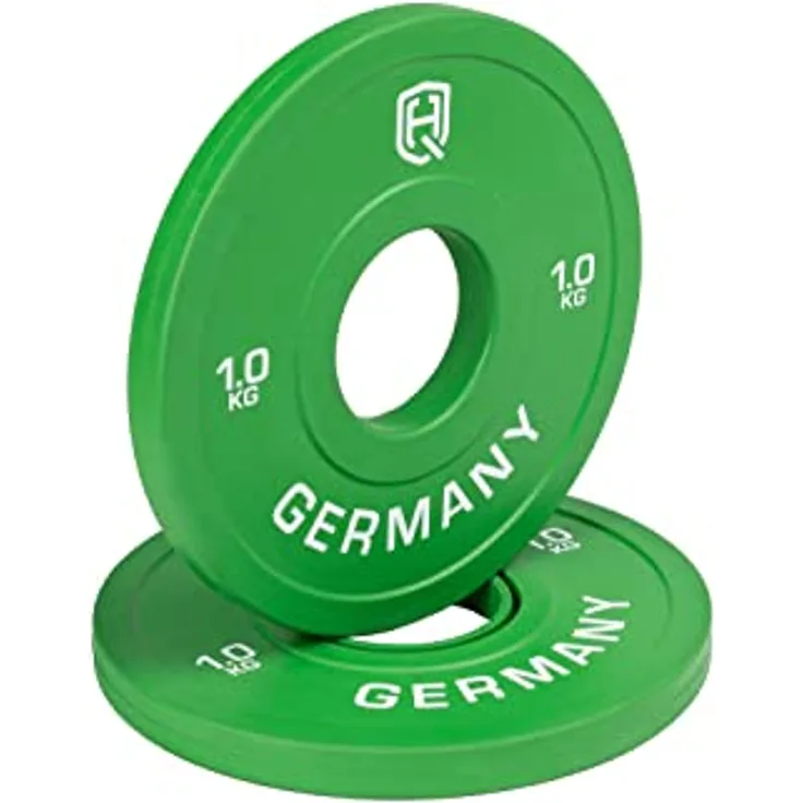 HQ Germany® Professional Change Plates 50mm | 0.5-2.5kg | Set | ±10g Gewichtstoleranz | Fractional Plates | Wettkampfgeeignet, Gewicht:2x 1.0KG
