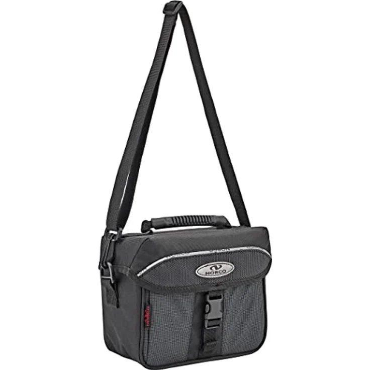 Norco Ottawa Lenkertasche, formstabile Fahrradtasche aus robustem Nylongewebe, schwarz/silber, 3.5 l, 23 x 17 x 18 cm – Bild 3