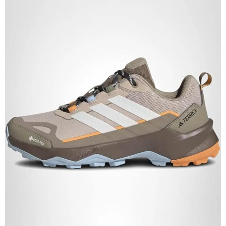 Adidas Terrex Skychaser AX5 GTX, Damen Wanderhalbschuh mit GORE-TEX Membran, taupe/off white/glow blue, Größe 38 – Bild 10