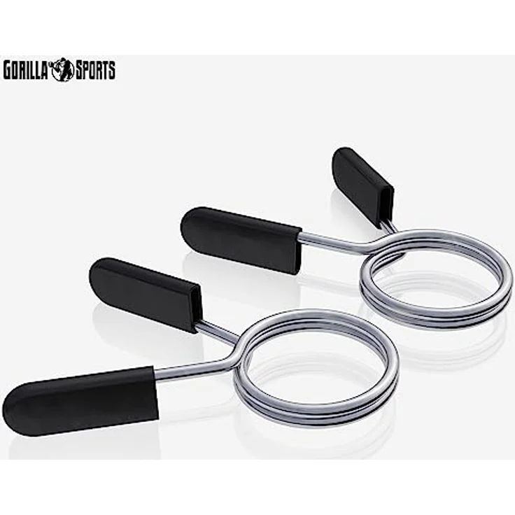 GORILLA SPORTS® Langhantel Set 20 kg - inkl. Hantelscheiben 2x1,25kg, 2x2,5kg, 2x5kg, 30mm, Aerobic Langhantelstange 130 cm, mit 2 Federverschlüsse, Kunststoff - Hantelset, Langhantelset – Bild 3