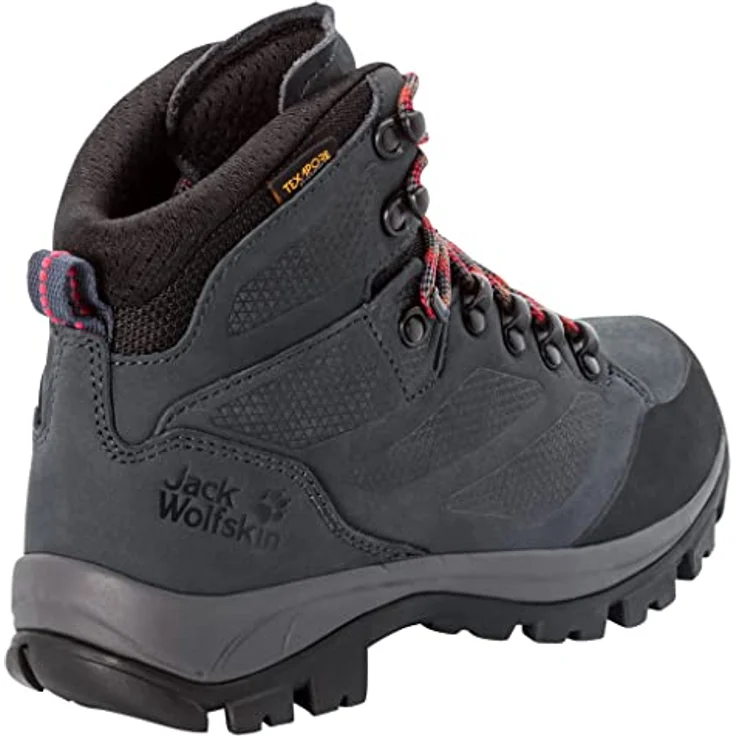 Jack Wolfskin REBELLION TEXAPORE MID W, Trekkingschuh aus robustem Nubukleder, wasserdicht und atmungsaktiv, mit VIBRAM-Außensohle, Schwarz – Bild 3