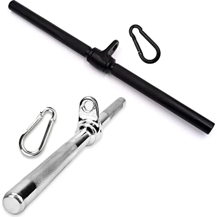 C.P. Sports Trainingshilfen Bizeps und Trizeps Stange, Griff gerade, Chrom, Bizepsgriff, Trizepsgriff, Latzugstange inkl. Drehgelenk – 50 cm Chrom bis 200 kg belastbar, Krafttraining, Fitness