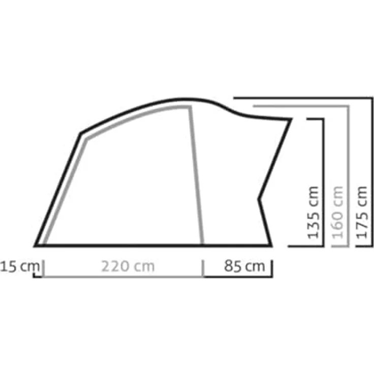 Salewa Alpine Hut IV Zelt, graues Familienzelt für 4 Personen, wasserdicht mit 2000 mm Wassersäule, selbsttragend – Bild 2