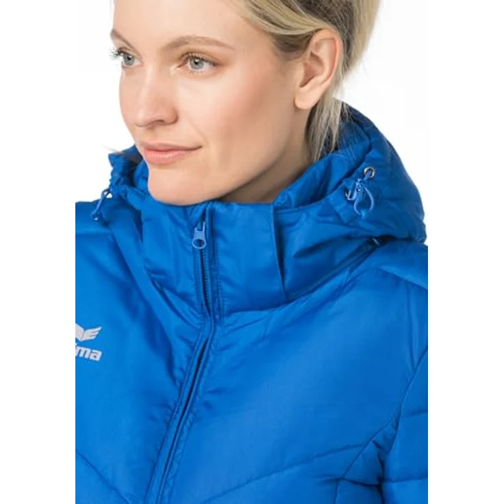 ERIMA CMPT Pufferjacke, leichte Steppjacke mit hohem Kragen und abnehmbarer Kapuze, new royal, Größe 34 – Bild 4