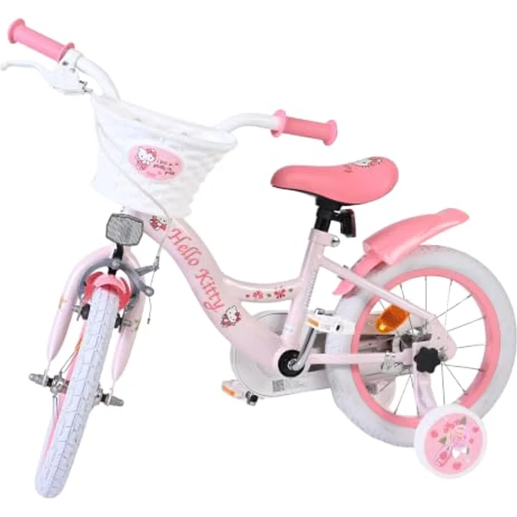 Volare Hello Kitty Kinderfahrrad 14 Zoll Rosa, abnehmbare Stützräder, Handbremse, Rücktrittbremse, geschlossener Kettenschutz, Korb – Bild 15