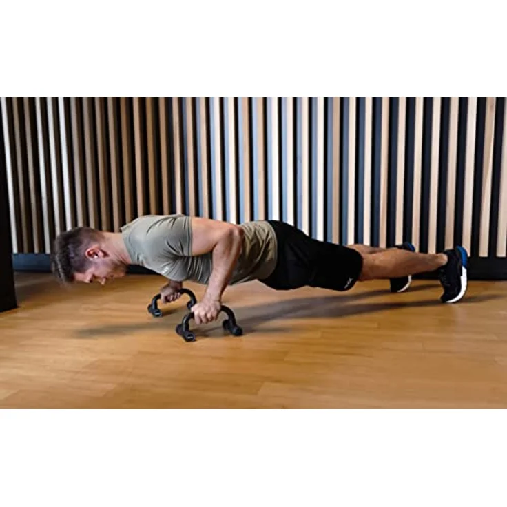 JELEX Gain Hard Push Up Bar Liegestützgriffe gepolsterte, handgelenkschonende Liegestützgriffe 2er-Set mit rutschfesten Füßen (Schwarz) – Bild 5
