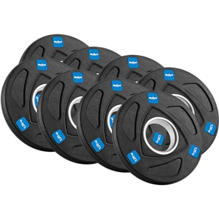 Rebel Olympisches Hantelset, Gusseisen 30 kg mit 8x1,25 kg, 4x2,5 kg, 2x5 kg, 51 mm Durchmesser, gummierte Oberfläche – Bild 4