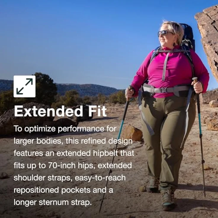 Osprey Renn Trekkingrucksack 67 cm, robuster Wanderrucksack aus 100% Polyester, grün – Bild 3