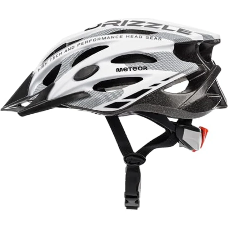 Meteor Drizzle Fahrradhelm, MTB Helm für Herren, Damen und Kinder, Größe M 55-58 cm, weiß/grau – Bild 3