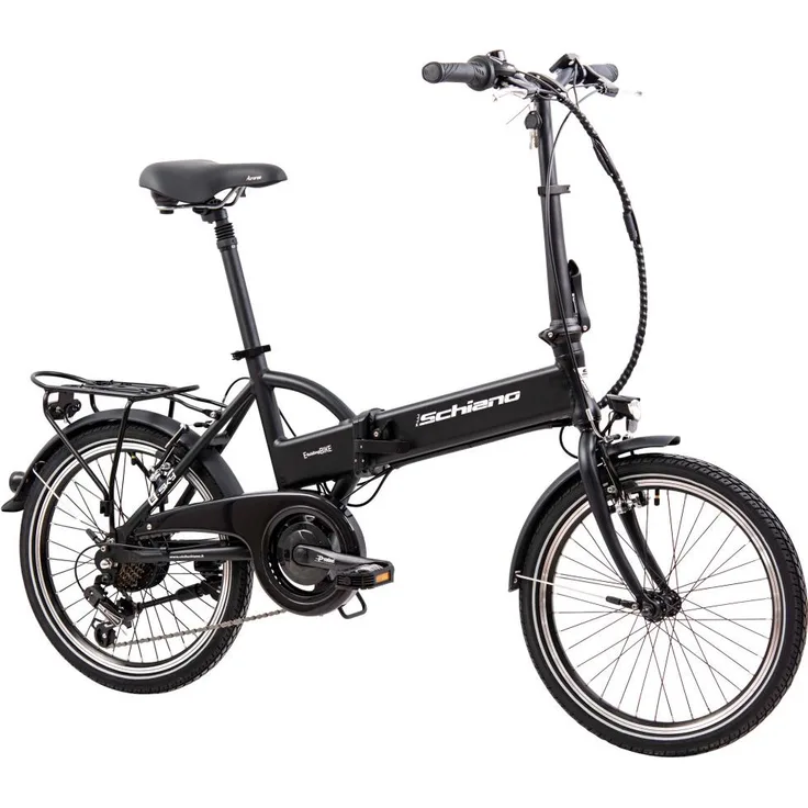 F.lli Schiano E-Sky Klapprad, 20 Zoll Pedelec mit 280Wh Akku, 7-Gang Kettenschaltung, schwarz