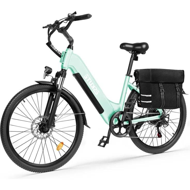 ESKUTE C202 Elektrofahrrad, 250W Motor, 48V/17.5Ah Akku, 7-Gang-Schaltung, 26 Zoll, Grün