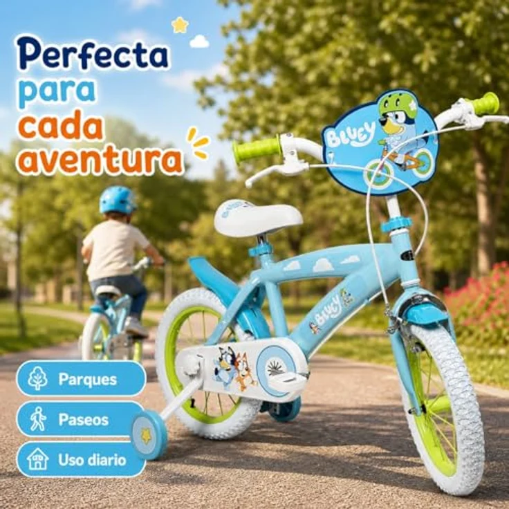 Toimsa Bikes 14 Zoll Kinderfahrrad Bluey, 1 Gang, mit Stützrädern, höhenverstellbarem Lenker und Sattel, für Kinder von 4-5 Jahren – Bild 5